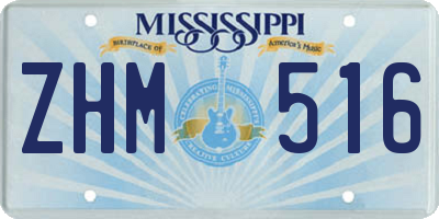 MS license plate ZHM516