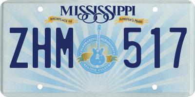 MS license plate ZHM517