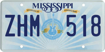 MS license plate ZHM518
