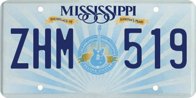 MS license plate ZHM519