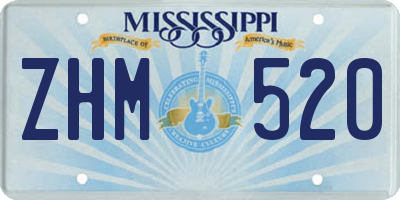 MS license plate ZHM520