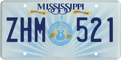 MS license plate ZHM521