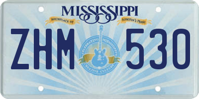 MS license plate ZHM530