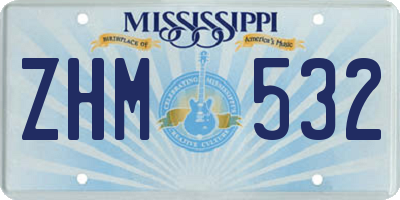 MS license plate ZHM532