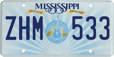 MS license plate ZHM533