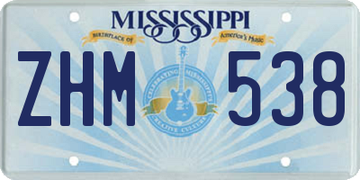 MS license plate ZHM538
