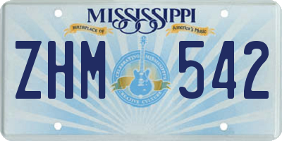 MS license plate ZHM542