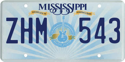 MS license plate ZHM543