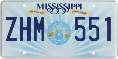 MS license plate ZHM551