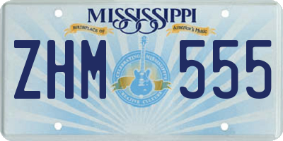 MS license plate ZHM555