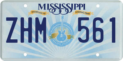MS license plate ZHM561