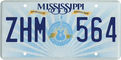 MS license plate ZHM564
