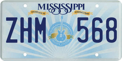 MS license plate ZHM568