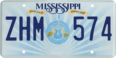 MS license plate ZHM574
