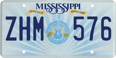 MS license plate ZHM576