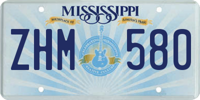 MS license plate ZHM580