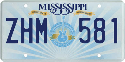 MS license plate ZHM581