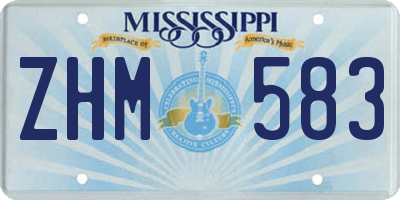 MS license plate ZHM583