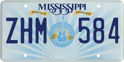 MS license plate ZHM584