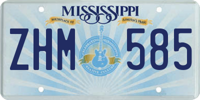 MS license plate ZHM585
