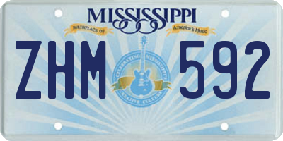 MS license plate ZHM592