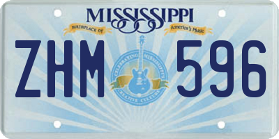 MS license plate ZHM596