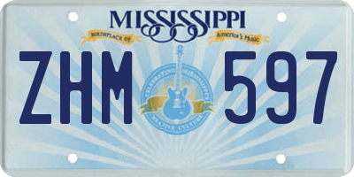 MS license plate ZHM597