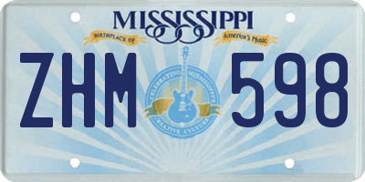 MS license plate ZHM598