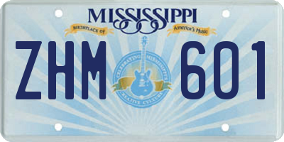 MS license plate ZHM601