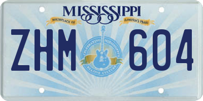 MS license plate ZHM604