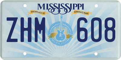 MS license plate ZHM608