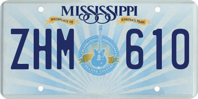 MS license plate ZHM610