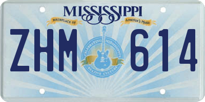 MS license plate ZHM614