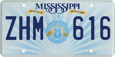 MS license plate ZHM616