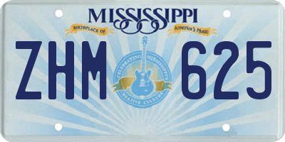MS license plate ZHM625