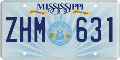 MS license plate ZHM631