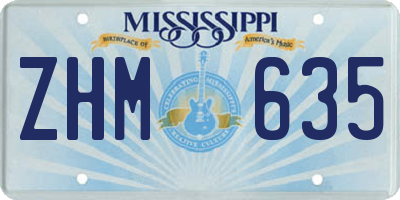 MS license plate ZHM635