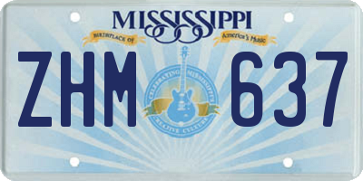MS license plate ZHM637