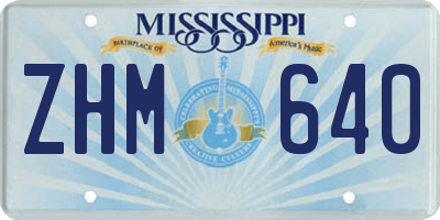 MS license plate ZHM640