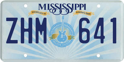 MS license plate ZHM641