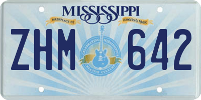 MS license plate ZHM642