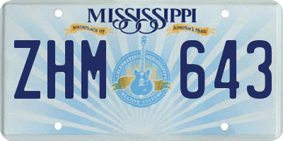 MS license plate ZHM643