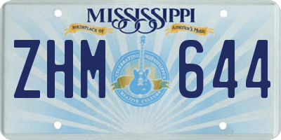 MS license plate ZHM644