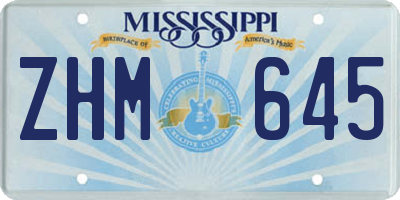 MS license plate ZHM645