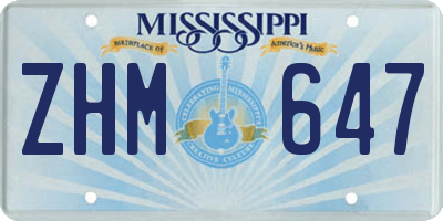 MS license plate ZHM647