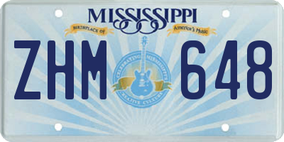 MS license plate ZHM648