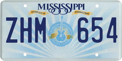 MS license plate ZHM654