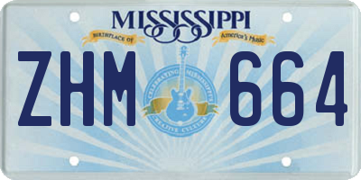 MS license plate ZHM664