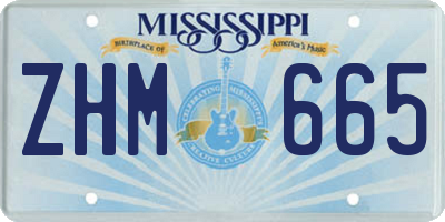 MS license plate ZHM665