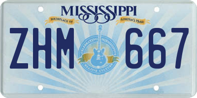 MS license plate ZHM667